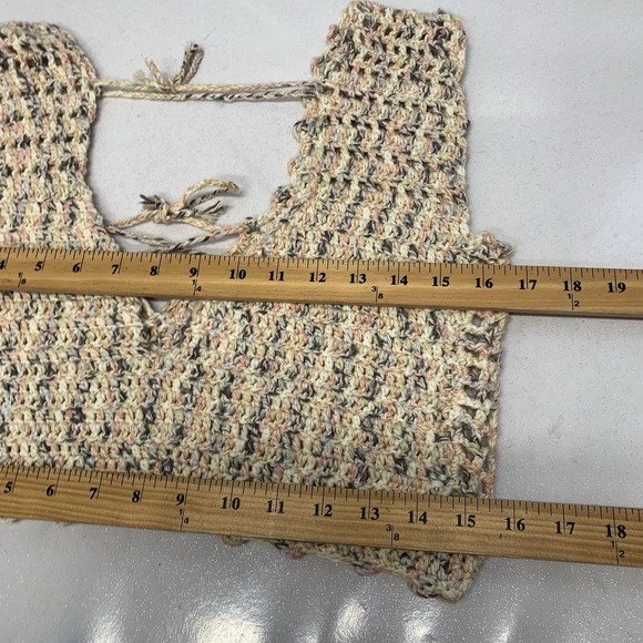 Handmade Crochet Crop V Neck Top Vest Woman Small Tank Boho Festival - Picture 7 of 8